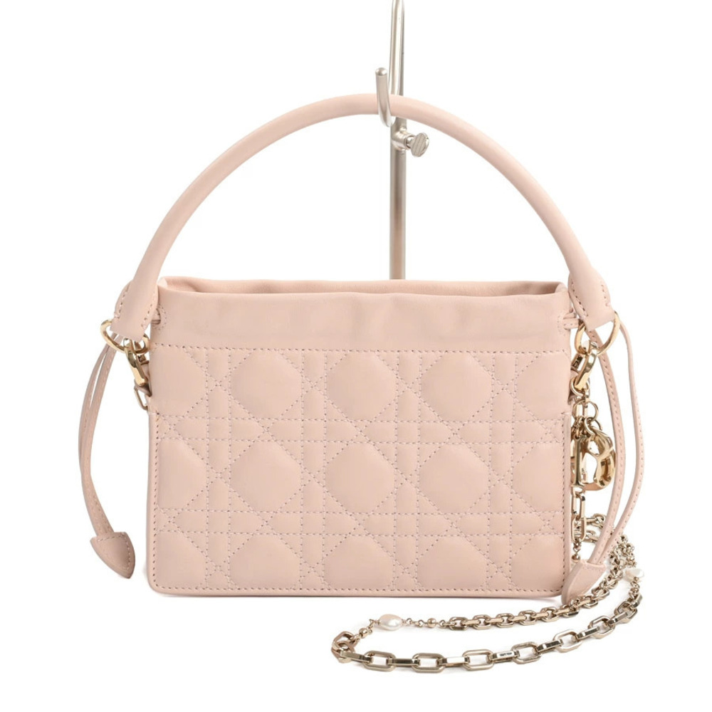 Christian Dior Lady Milly Bag Shoulder Bag Leather Pink